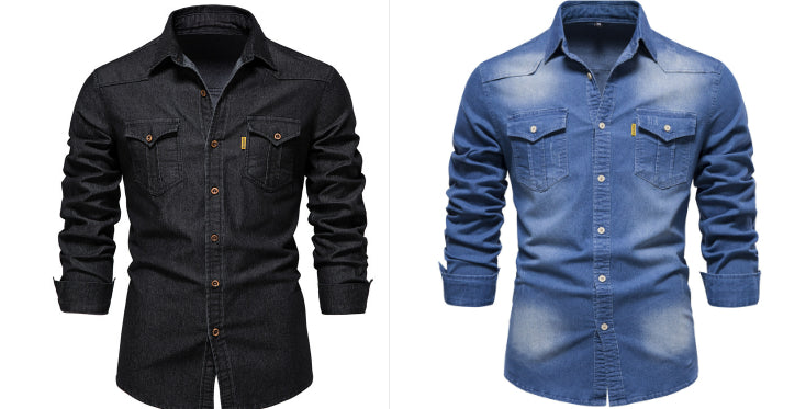 Levi - Svart denimskjorta med tuff stil
