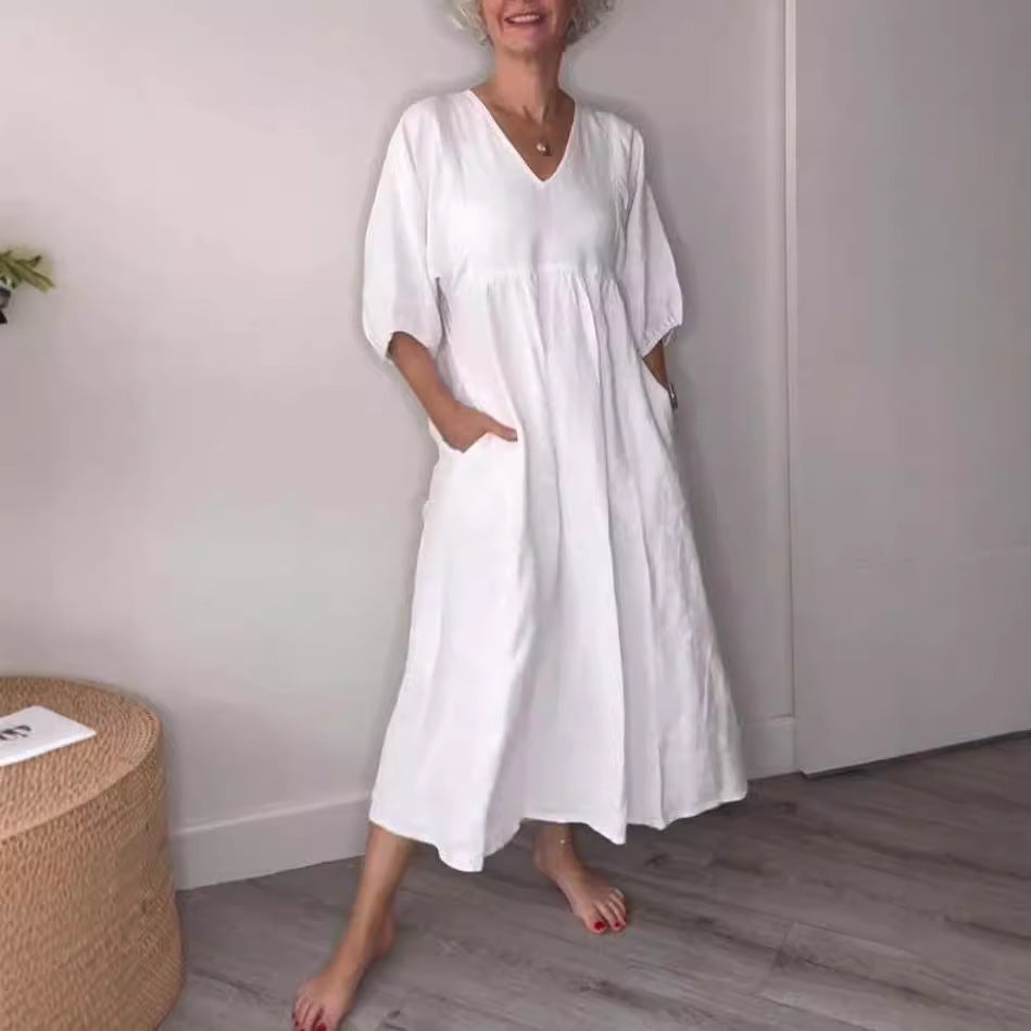 Eira – long v-neck dress
