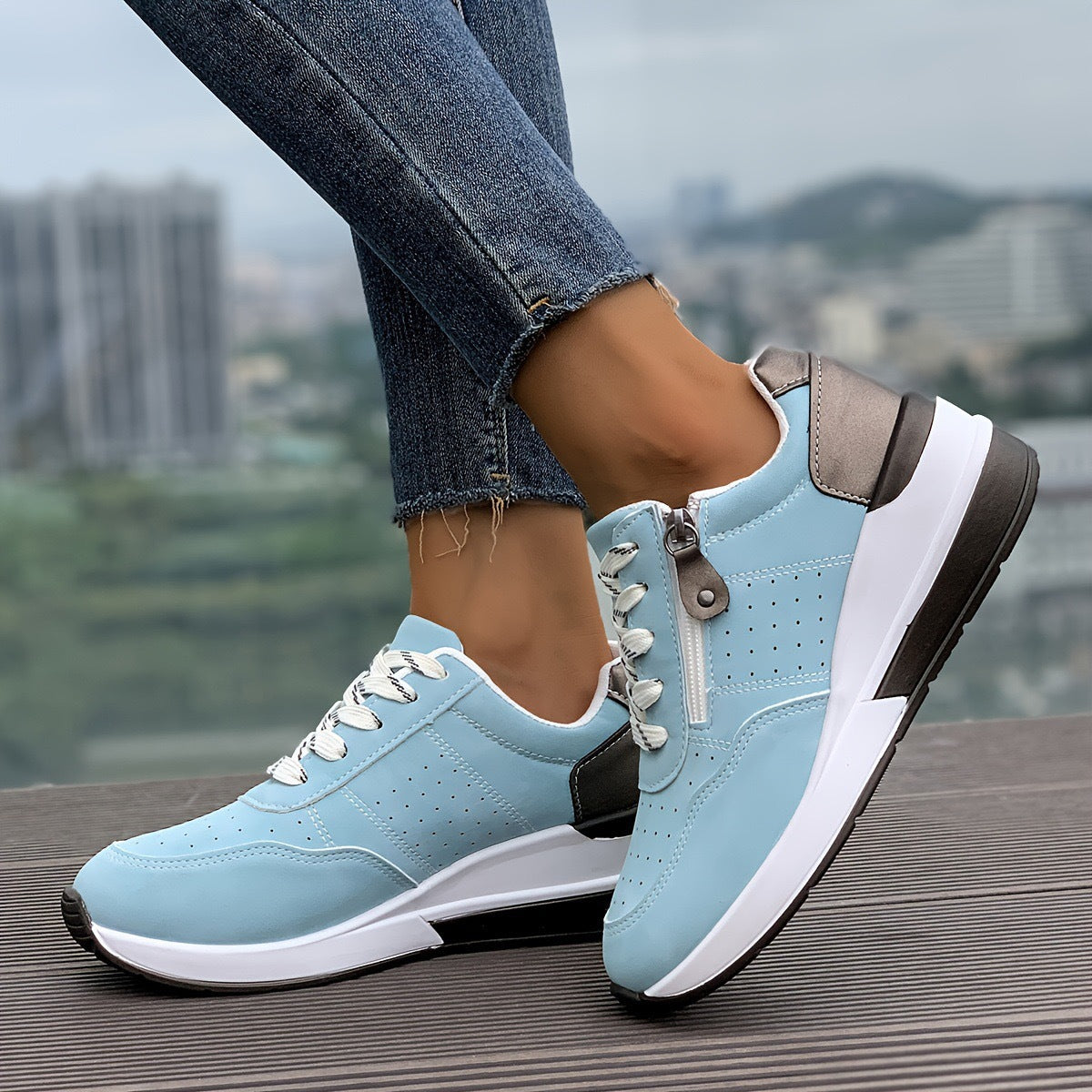 Liorael - Leather ankle boots with block heel