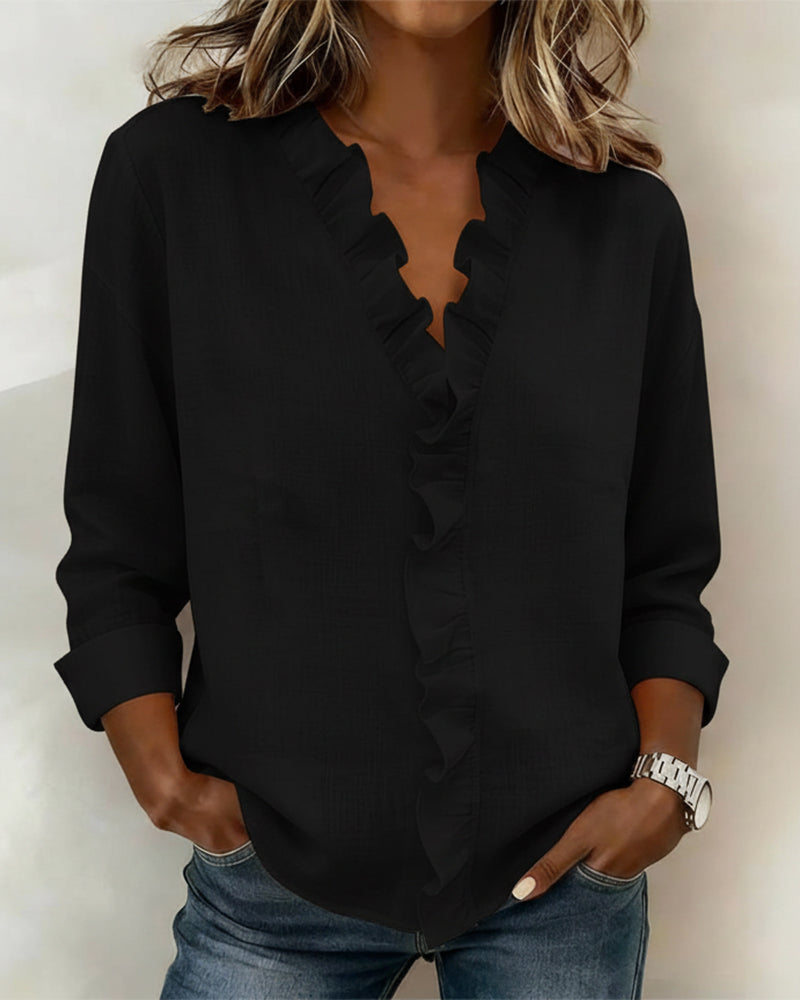 Velisse – Romantic Blouse with Elegant Ruffles | 1+1 FREE today