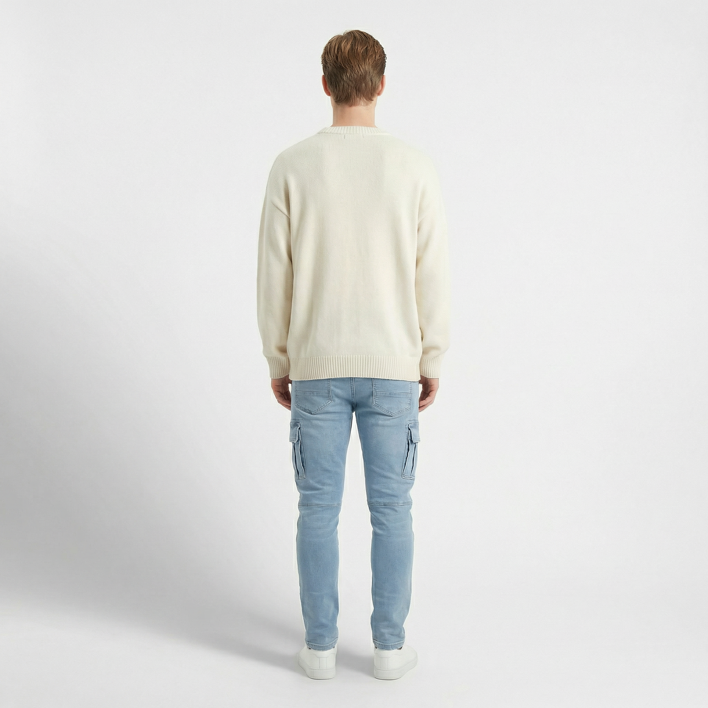 Soren – Slim stretch denim cargo trousers