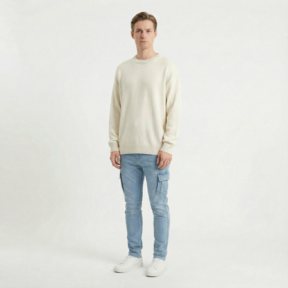 Soren – Slim stretch denim cargo trousers