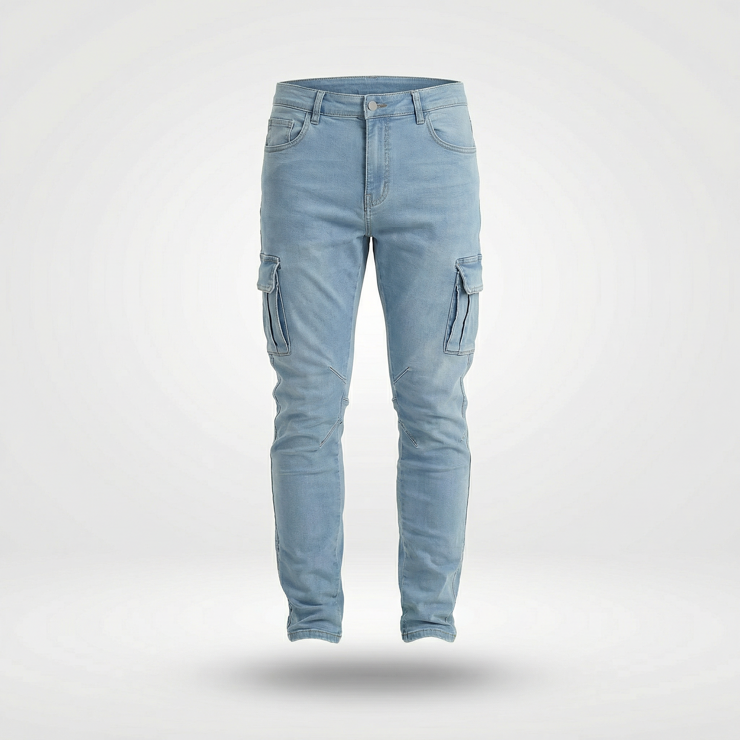 Soren – Slim stretch denim cargo trousers