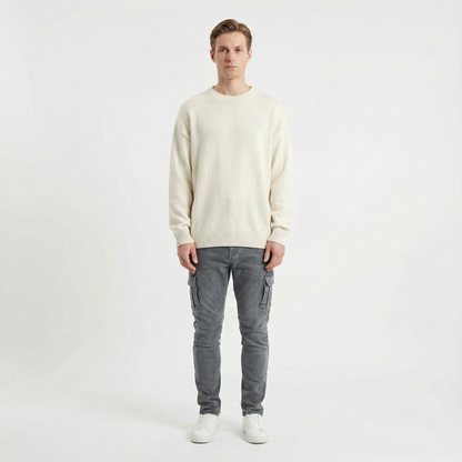 Soren – Slim stretch denim cargo trousers