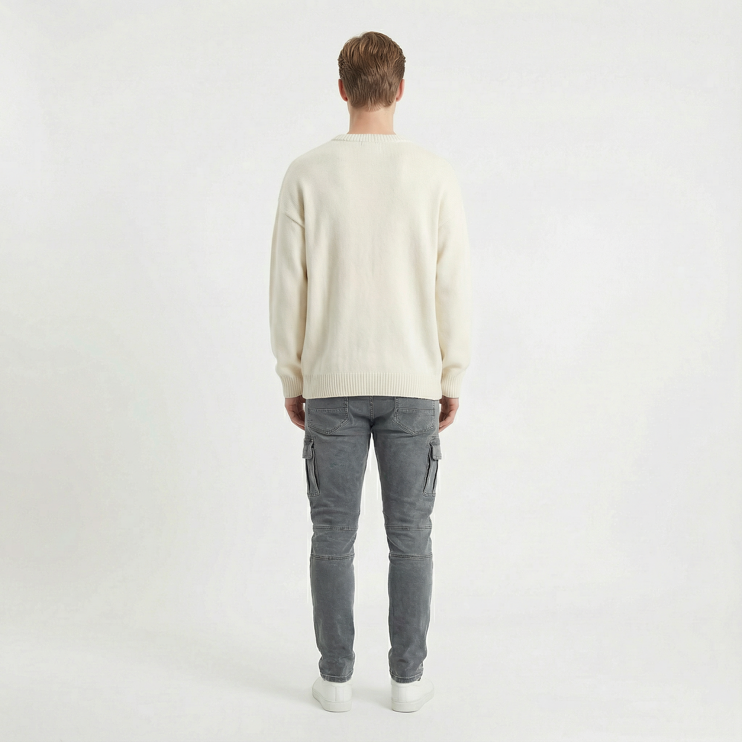 Soren – Slim stretch denim cargo trousers