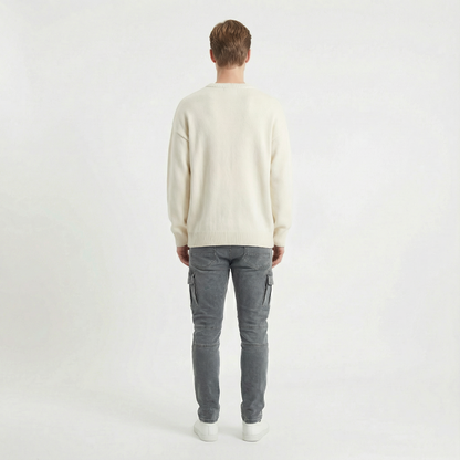 Soren – Slim stretch denim cargo trousers