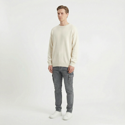 Soren – Slim stretch denim cargo trousers