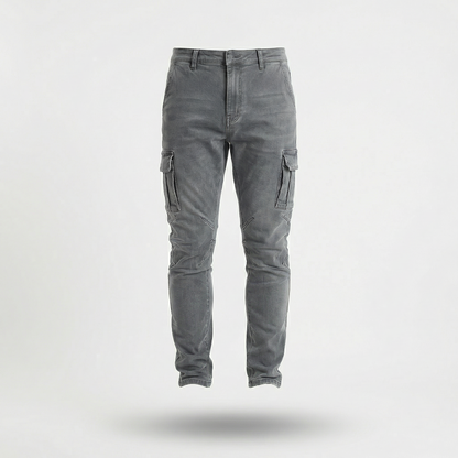Soren – Slim stretch denim cargo trousers