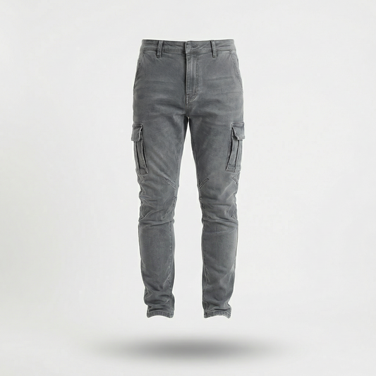 Soren – Slim stretch denim cargo trousers