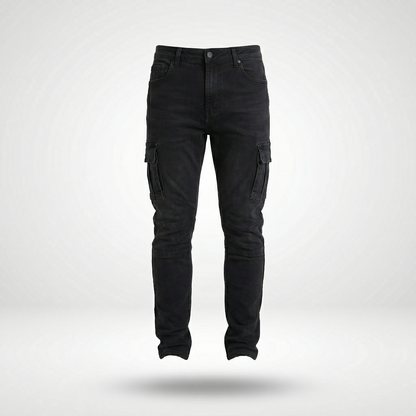 Soren – Slim stretch denim cargo trousers