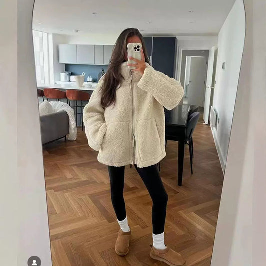 Petra - Relaxed fit soft teddy jacket