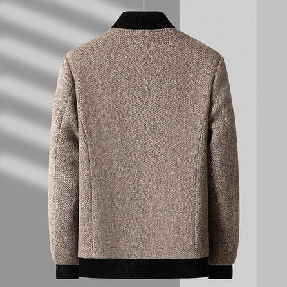 Jarik - Men's Jacket with Herringbone Texture