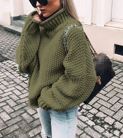 Elvira - Chunky Knit Turtleneck for Cool Spring Days