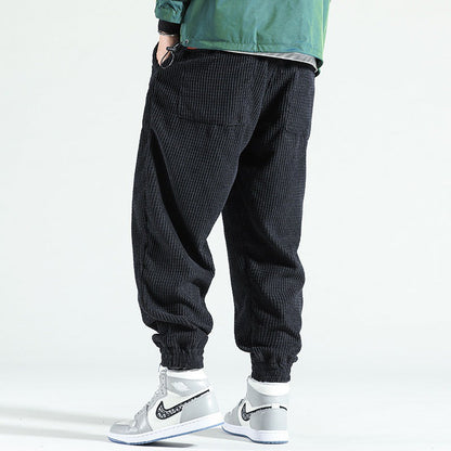 Joren - Dark grey joggers with ribbed texture