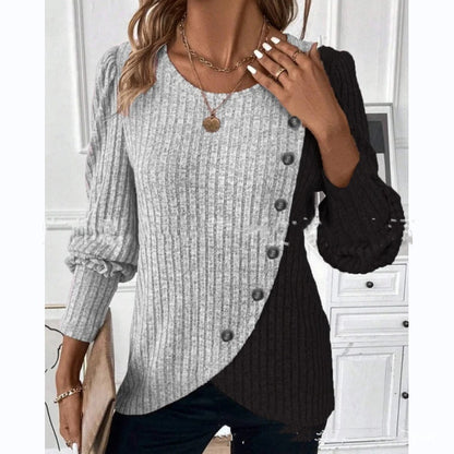 Prya – Rib-knit jumper with asymmetrical detail