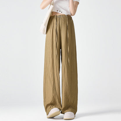 Maternity Pants Summer Drawstring Leisure Straight-leg Trousers