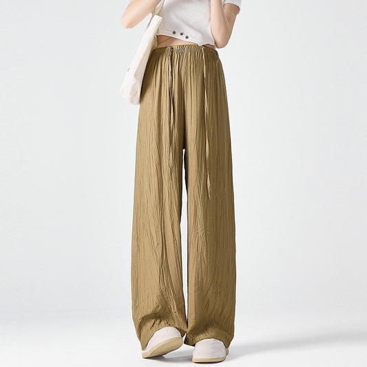 Maternity Pants Summer Drawstring Leisure Straight-leg Trousers