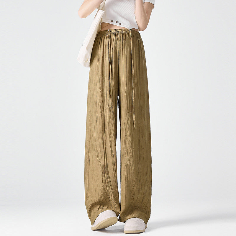 Maternity Pants Summer Drawstring Leisure Straight-leg Trousers