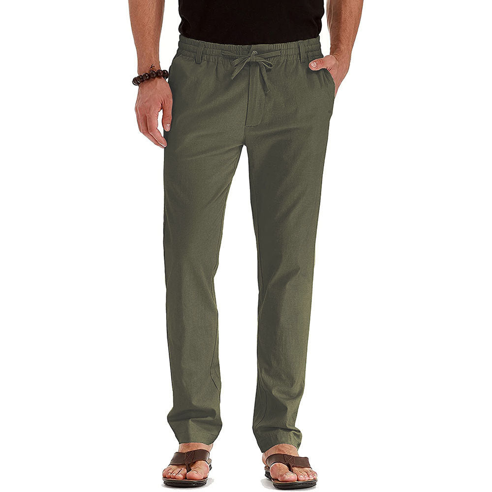 Pavelin - Black linen comfort trousers