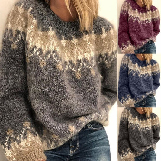 Fayen Soft Knit Jumper with Traditional Pattern