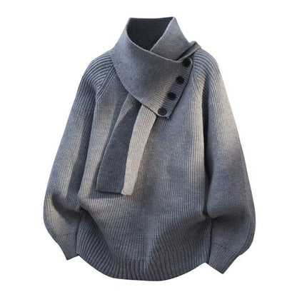 Ovara – Ribbed Wrap-Neck Sweater