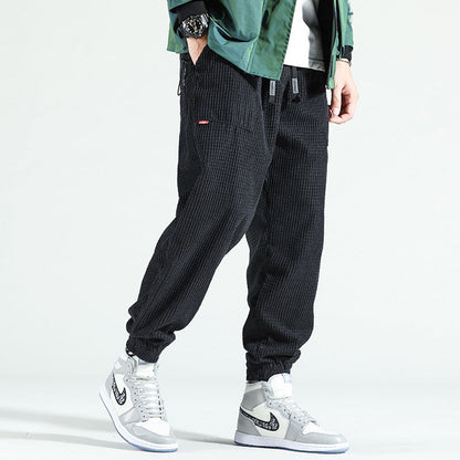 Joren - Dark grey joggers with ribbed texture