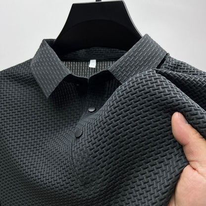 Soren – Andningsbar herrpoloshirt med textur