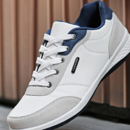 Fashion Light Sports Casual Men's Shoes Autumn New Lace-Up Microfiber Leather Casual Flats Sneakers