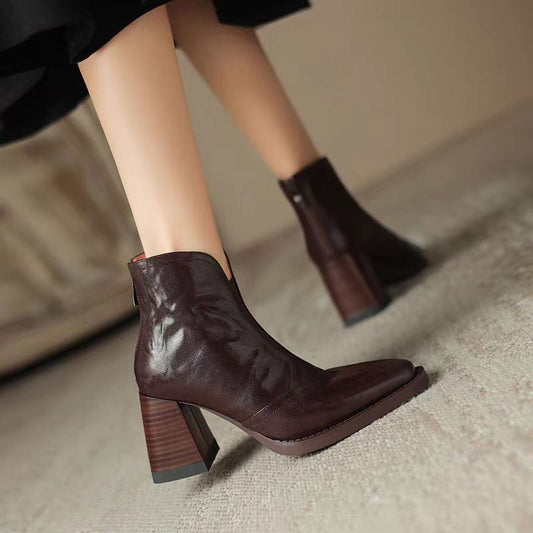 Mirel - Leather heeled ankle boots