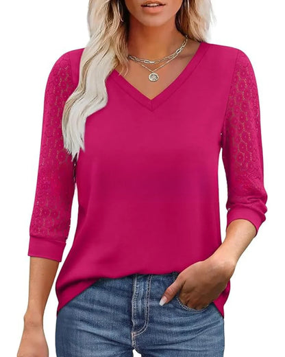 Serapha – Elegant topp med spetsärmar | 1+1 gratis eller 2+3 erbjudande