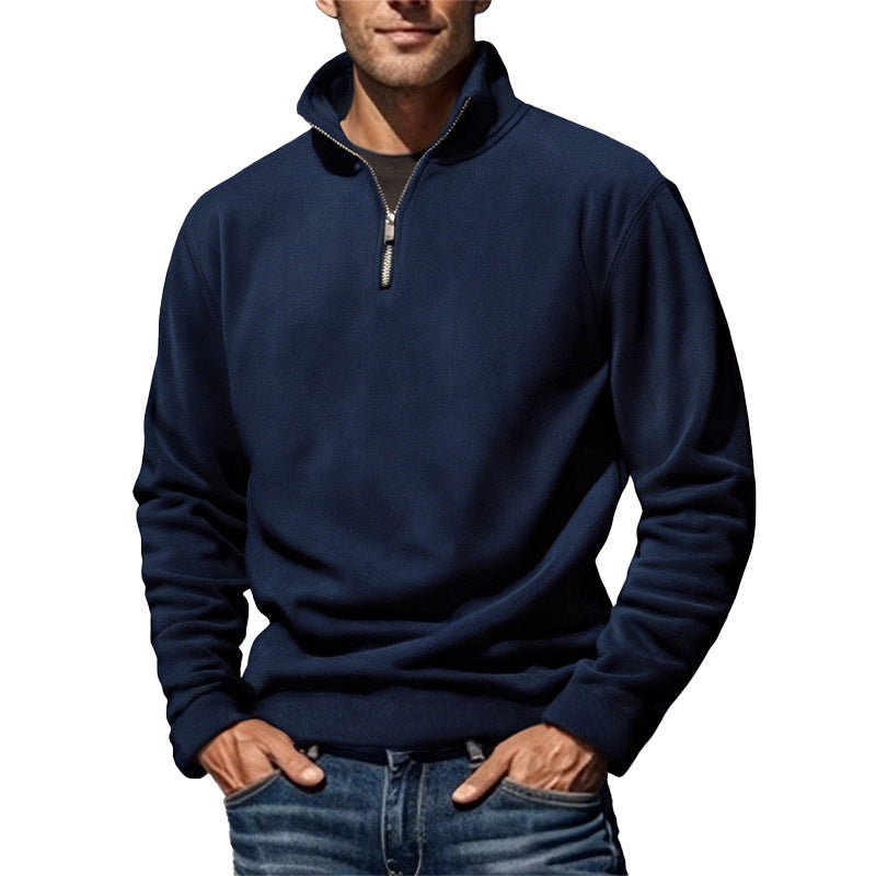 Ove - Black half-zip sweater with a soft feel