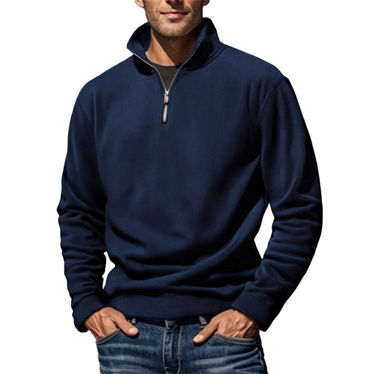 Ove - Black half-zip sweater with a soft feel