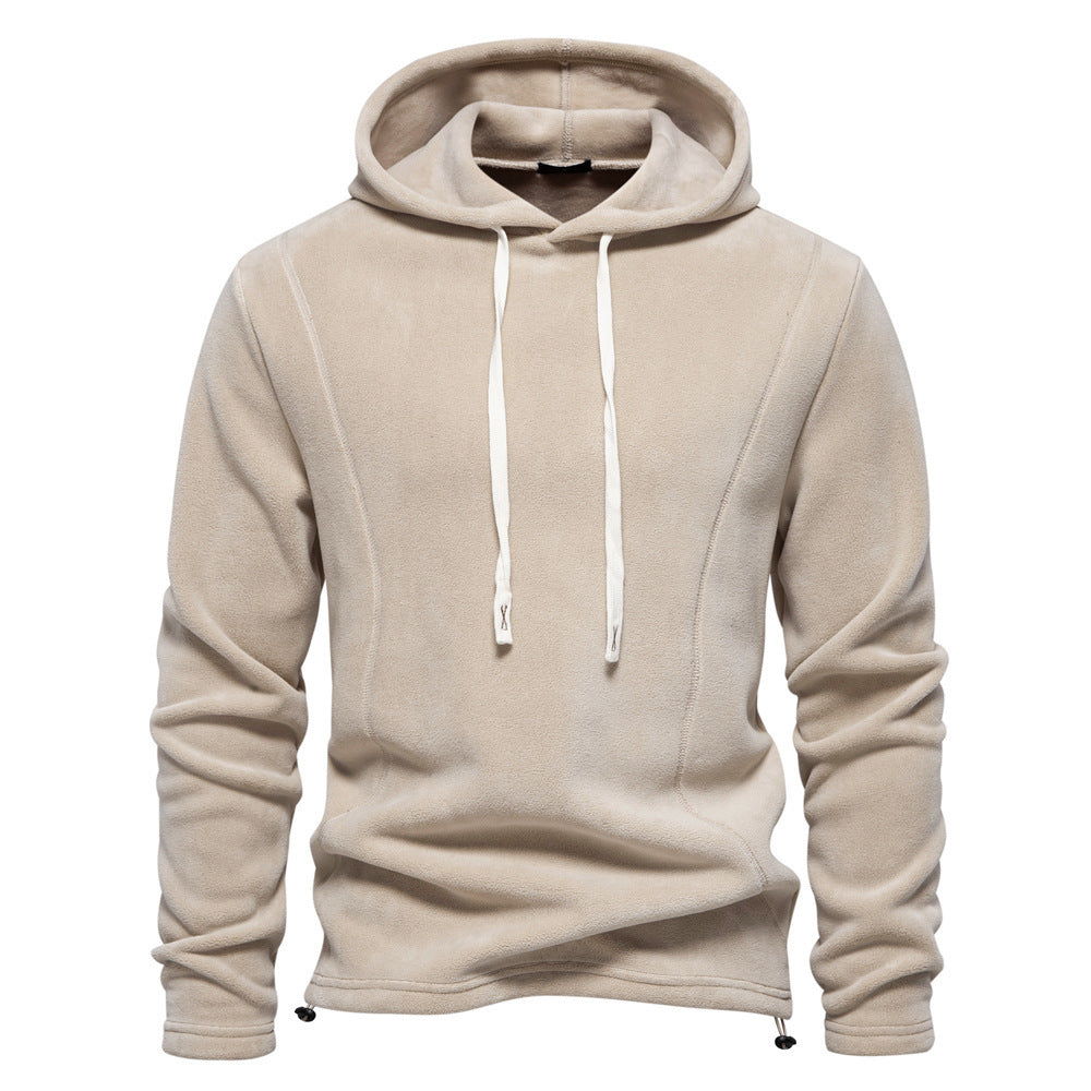 Nils - Sand-coloured half-zip sweater with subtle comfort
