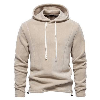 Nils - Sand-coloured half-zip sweater with subtle comfort