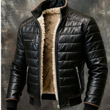 Ruben - Men's Quilted Jacket with Teddy Lining