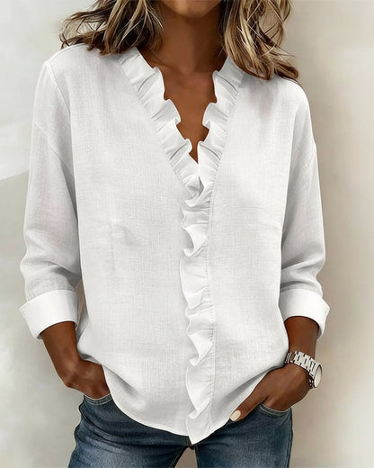 Velisse – Romantic Blouse with Elegant Ruffles | 1+1 FREE today