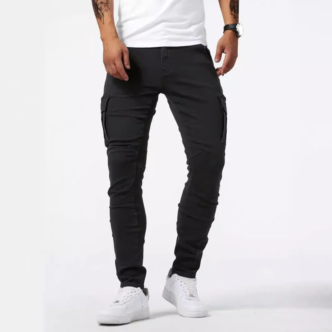 Hedrik - Black tapered cargo pants