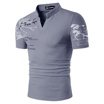 Riven – Röd Slim Fit Polo med Grafiska Detaljer