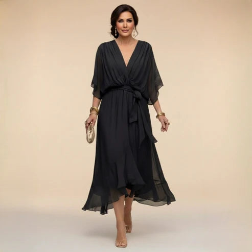 Linnea - Elegant wrap dress with a soft drape