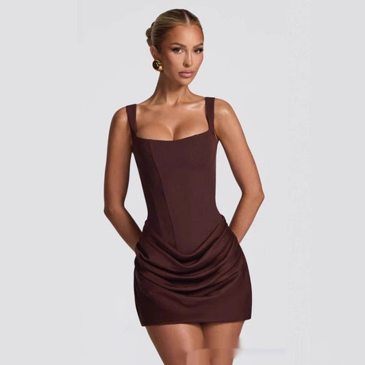 Tilda – short dress with pleated waist