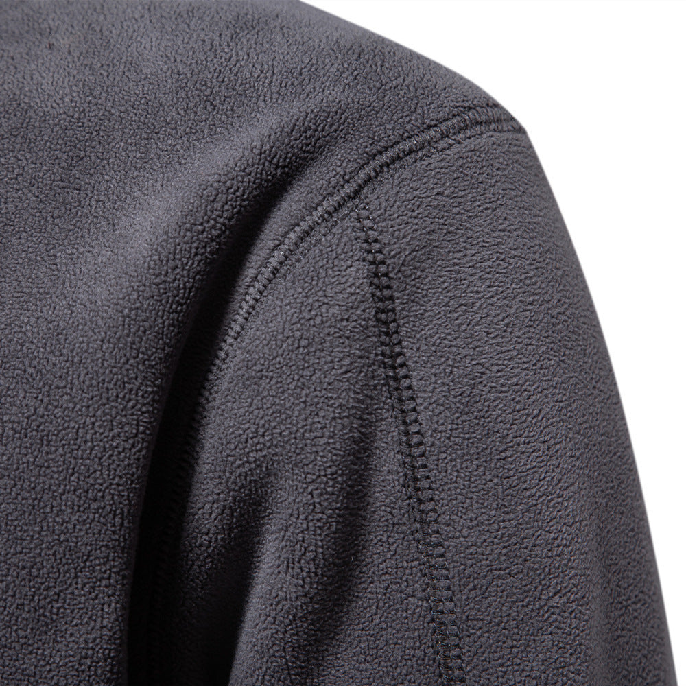 Nils - Sand-coloured half-zip sweater with subtle comfort