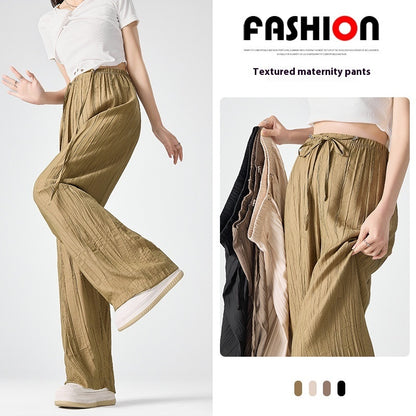 Maternity Pants Summer Drawstring Leisure Straight-leg Trousers