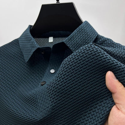 Soren – Andningsbar herrpoloshirt med textur