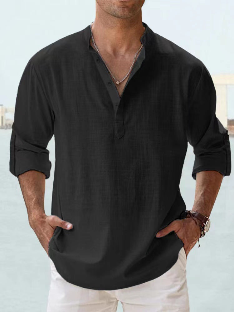 Einar – Airy men's shirt with stand-up collar