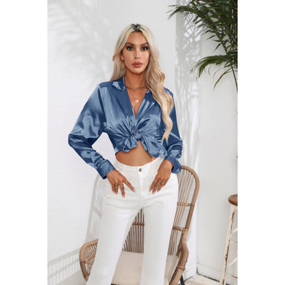 Nova – Sidenblus med midjeaccent