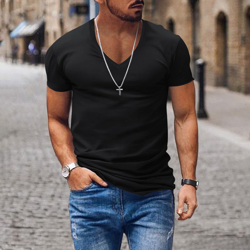 Arvid – Black V-Neck T-Shirt for Everyday Comfort
