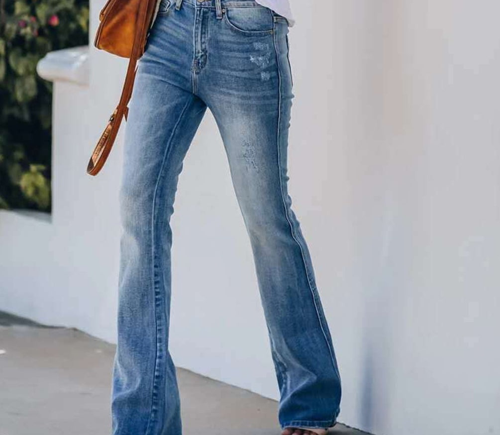 Zavra – Utsvängda denimbyxor