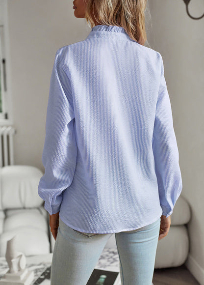 Cyrra – Blouse with gathered detail and refined texture