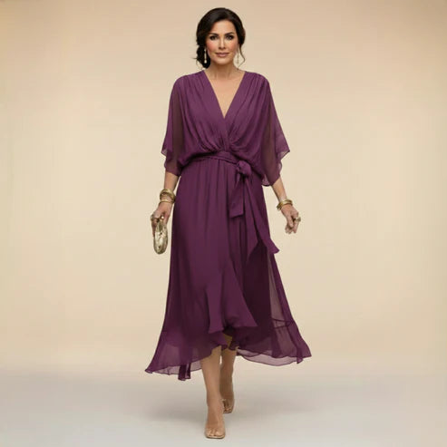 Linnea - Elegant wrap dress with a soft drape