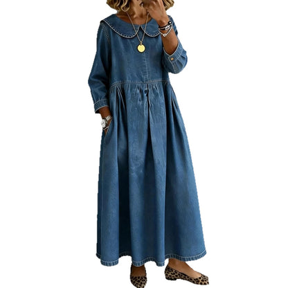 Virella – Maxi Dress in Denim Look with Casual Elegance